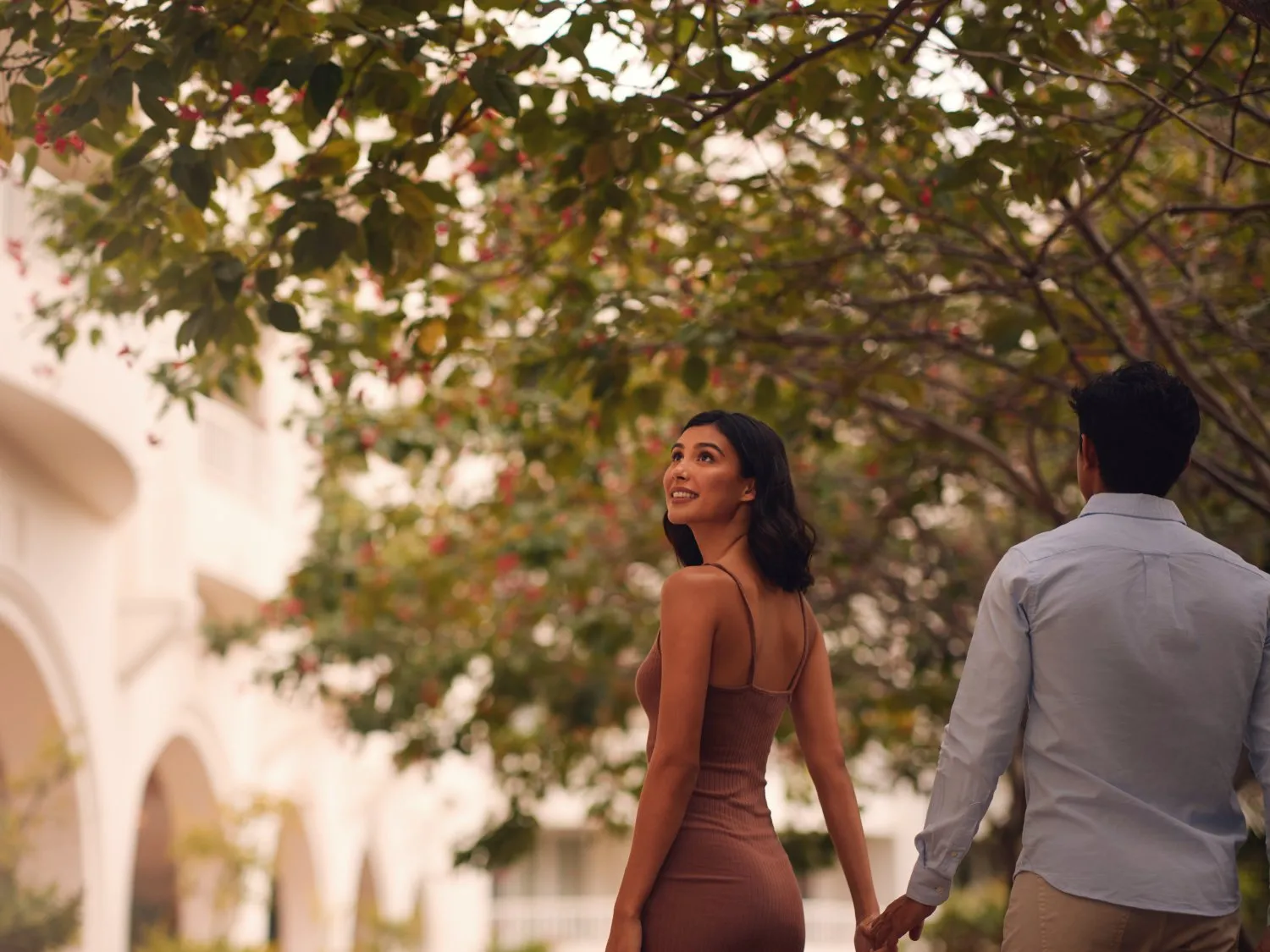 Couple outside exploring