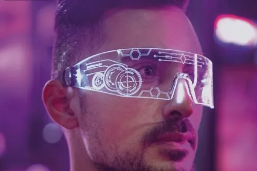 Digital concept - man with vr glasses