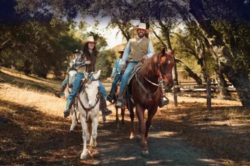 People on horseback in California