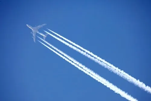 Plane with trails